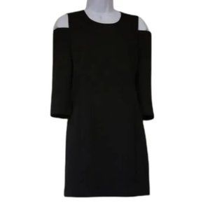 black dress short career exposed shoulder 4